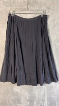 Sundance Silk blend Circle Skirt Women Size 10 Petite gray pleated circl... - $32.99