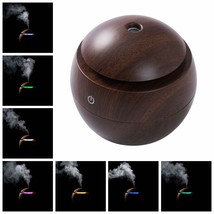 Amore Paris Aroma Diffuser ~ Brown Wood Grain ~ Color Changing ~ USB Pow... - $42.13 CAD
