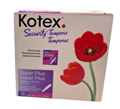 Kotex Security Tampons Unscented Super Plus / 18 count - $568.44 MXN