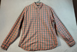 J.CREW Shirt Mens Large Green Pink Check Long Sleeve Pocket Collared Button Down - £13.85 GBP
