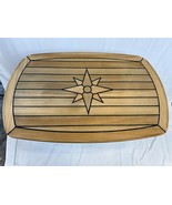 Barrel Shaped Teak Table Top 24x 37 Inch Star Inlay Marine Boat Yacht Ca... - $730.35 CAD+