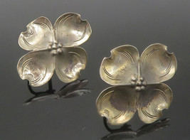 STUART NYE 925 Sterling Silver - Vintage Flower Non Pierce Earrings - EG... - £30.79 GBP