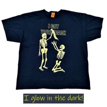 Halloween Skeletons T Shirt Size 3XL I Got Your Back Glows in the Dark Novelty - £7.63 GBP