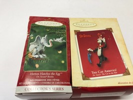 HALLMARK Dr Seuss Set of 2 Horton and The Cat in the Hat Ornaments - £15.55 GBP