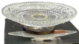 Crystal & Silver Plate Pedestal Server Candy Dish Plate Collectible  5.75" image 3