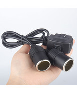 16-Pin OBD2 to Dual Cigarette Lighters Sockets Cable with Switch 1.8FT/50cm - $19.99