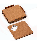 Bey-Berk Set of 4 Coasters with Bottle Opener made out of Cork - £21.46 GBP