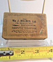 Vintage Wm. J. Holmes Jewelers Birmingham UK cardboard Mailing box Silve... - $24.75