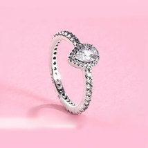 925 Sterling Silver Radiant Teardrop Ring Wedding Ring For Women - $17.66