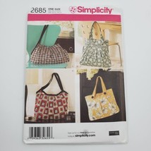 Uncut Complete Simplicity Sewing Pattern 2685 15 Pieces Bags Sacs One Size - £5.42 GBP
