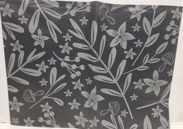 Thin Peva Vinyl Tablecloth 52&quot;x70&quot; Oblong(4-6 Ppl)Leaves &amp; Mushrooms On Black,Gr - £7.11 GBP