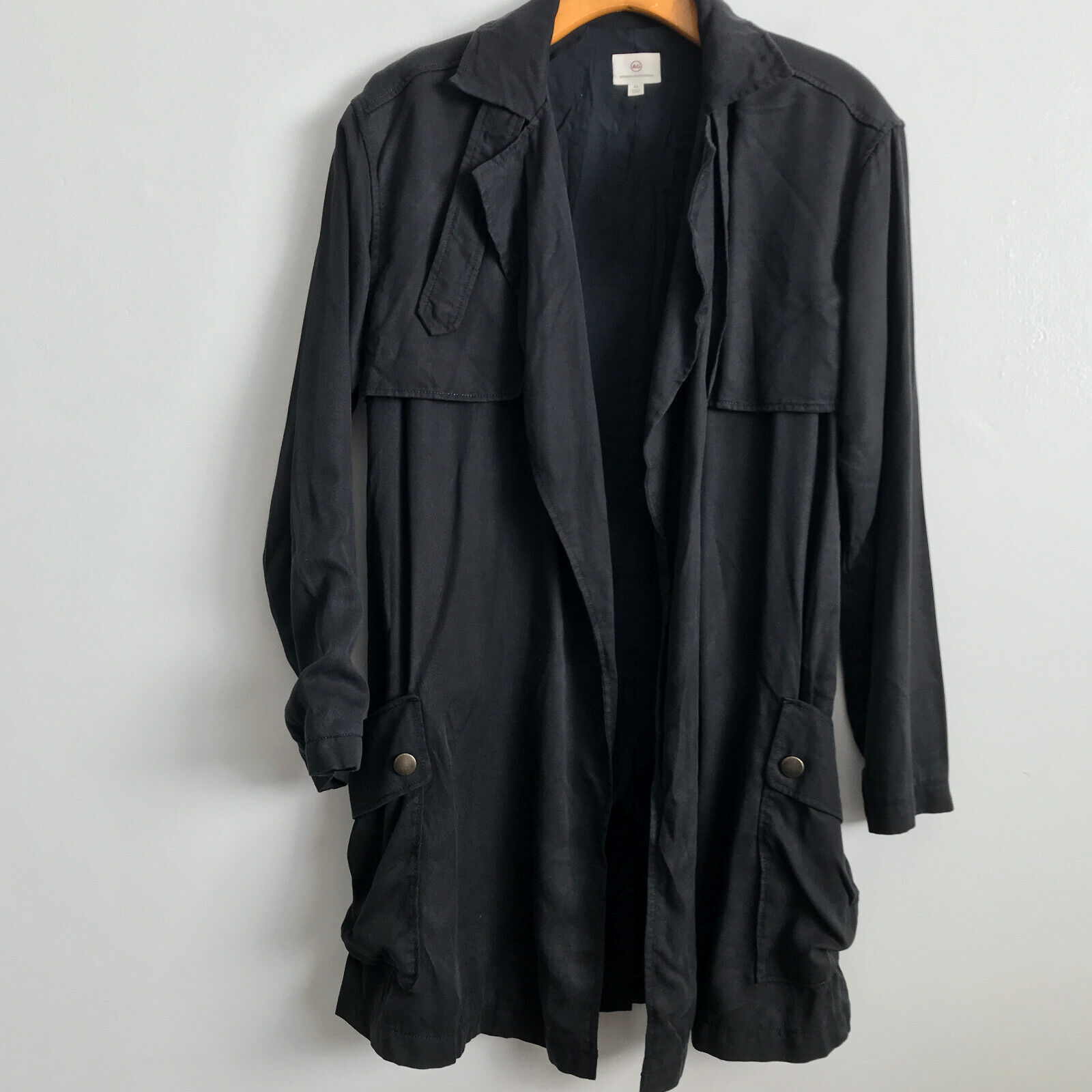 Primary image for AG Adriano Goldschmeid  Jacket XS Black Women Duster Slouchy Steam Punk Trench