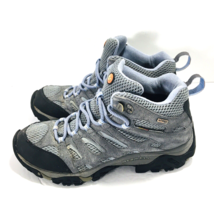 Merrell Mid Women Sz 9.5 Waterproof Hiking Trail Boots Periwinkle Grey Vibram - £37.52 GBP