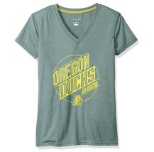 Champion Womens Poly V Neck NCAA Oregon Ducks Tee Shirt Size Small 3-5 Green - £9.45 GBP