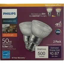 Philips LED Dimmable PAR20 40-Degree Indoor Flood Light Bulb with Warm G... - $25.99