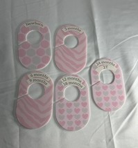Set of 5 Plastic Baby Girl Pink Closet Size Dividers For Clothes - $7.70