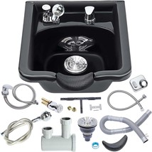 Shampoo Bowl For Salons, Black Abs Plastic Shampoo Sink For Home, Easy T... - $168.99