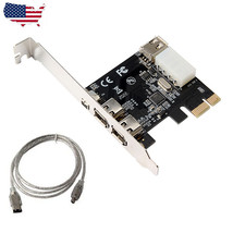 Pcie 1X To 3-Port 1394A Firewire Riser Card 800Mbps Expansion Adapter Card - £22.79 GBP