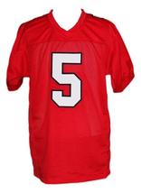 Finn Hudson #5 Glee TV Cory Monteith New Men Football Jersey Red Any Size image 5