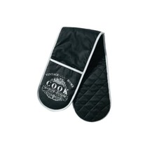 Premier Housewares Vintage Home Double Oven Glove - Black  - £16.45 GBP