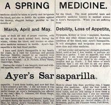Ayers Sarsaparilla Spring Meds 1885 Advertisement Victorian Quack Medici... - £15.73 GBP