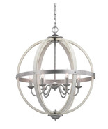Home Decorators Keowee 24 in. with 6-Light Galvanized Farmhouse Orb Chan... - $238.92 CAD