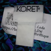 Koret Shirt Womens XL Blue Long Sleeve Collar Shoulder Pads Button Basic Blouse - £18.29 GBP
