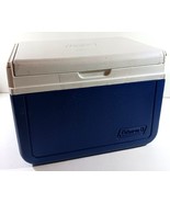 Vintage COLEMAN PERSONAL COOLER with FLIP TOP LID BLUE WHITE Model #5205 - £9.16 GBP