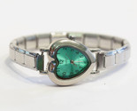 Heart Green Italian Charm Bracelet Watch - Quartz Movement - WW211 black - $13.74