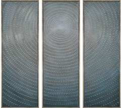 Concentric Hand Painted  Heavily Textured Bold Metallics Canvas Art by M... - £340.28 GBP