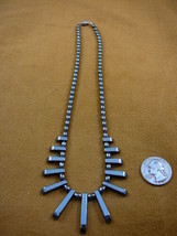 (v300-6) 18&quot; mini fan style Black hematite iron oxide Beads bead Necklace - £24.98 GBP