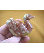 (y-duc-402) red tan duckling Duck carving stone gemstone SOAPSTONE PERU ... - $29.99