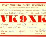 1959 QSL Port Moresby Papua Territory VK9XK - £7.10 GBP