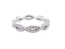 1Cttw VS-F Diamond Infinity Eternity Wedding Anniversary Ring 14K White ... - £781.38 GBP