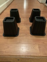 4 Pc  Home Basics Furniture Risers for Bed Sofa Chair Bed Risers Black - £48.08 GBP
