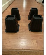 4 Pc  Home Basics Furniture Risers for Bed Sofa Chair Bed Risers Black - £47.95 GBP