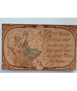 Antique Old Suede Leather Postcard 1906 Humor Lady Fortune Greek Goddess... - £43.33 GBP