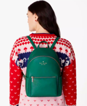 NWB Kate Spade Leila Dome Backpack Dark Green Pebbled Leather K8155 Gift... - $131.66