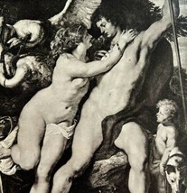 Rubens Venus And Adonis Love Print 1939 Gray Tone Plate Mythology Art DWX2A - £19.81 GBP