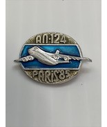 Vintage Russian USSR Lapel Pin AN-124 Plane Airplane CH3 Paris Air Show ... - $19.80