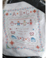 Janlynn ABC Alphabet Baby Quilt Stamped Cross Stitch Kit Pre-Quilted Per... - $40.02