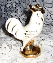 Rooster Figurine -Porcelain with Hand Painted Gold Accents-1950&#39;s - £10.45 GBP