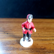 Mini Christmas Village Accessory Fireman VG Condition Resin 1 3/4 &quot; Tall - £5.52 GBP