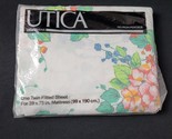 Vintage Twin Fitted Bed Sheet Utica by J.P. Stevens Percale Lace &amp; Flowe... - $17.81