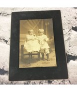 Vintage Antique Childrens Photograph Black And White Siblings Cabinet Card - £11.89 GBP