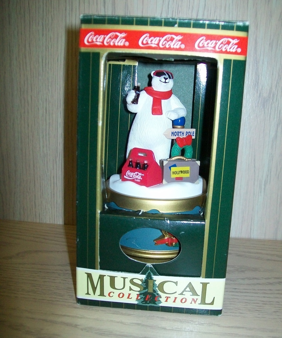 Music Box Polar Bear Coca Cola Musical Collection 1996 - $9.99