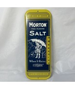 Vintage Morton Free Running Salt Chicago Metal Advertising Thermometer 1... - $53.18