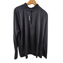 Reebok Shirt Mens XL Long Sleeve Black Microstripe Pullover Speed Wick Active - £15.07 GBP