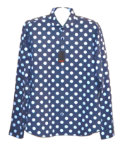 Jared Lang Blue Dots Design Men&#39;s Dress  Shirt Long Sleeve Size 2XL - £48.63 GBP