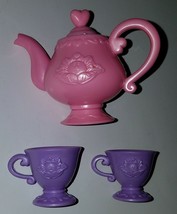 Cabbage Patch Pink Teapot 2 Purple Teacups Cups Lot 2004 Toy Dishes CPK - $8.86